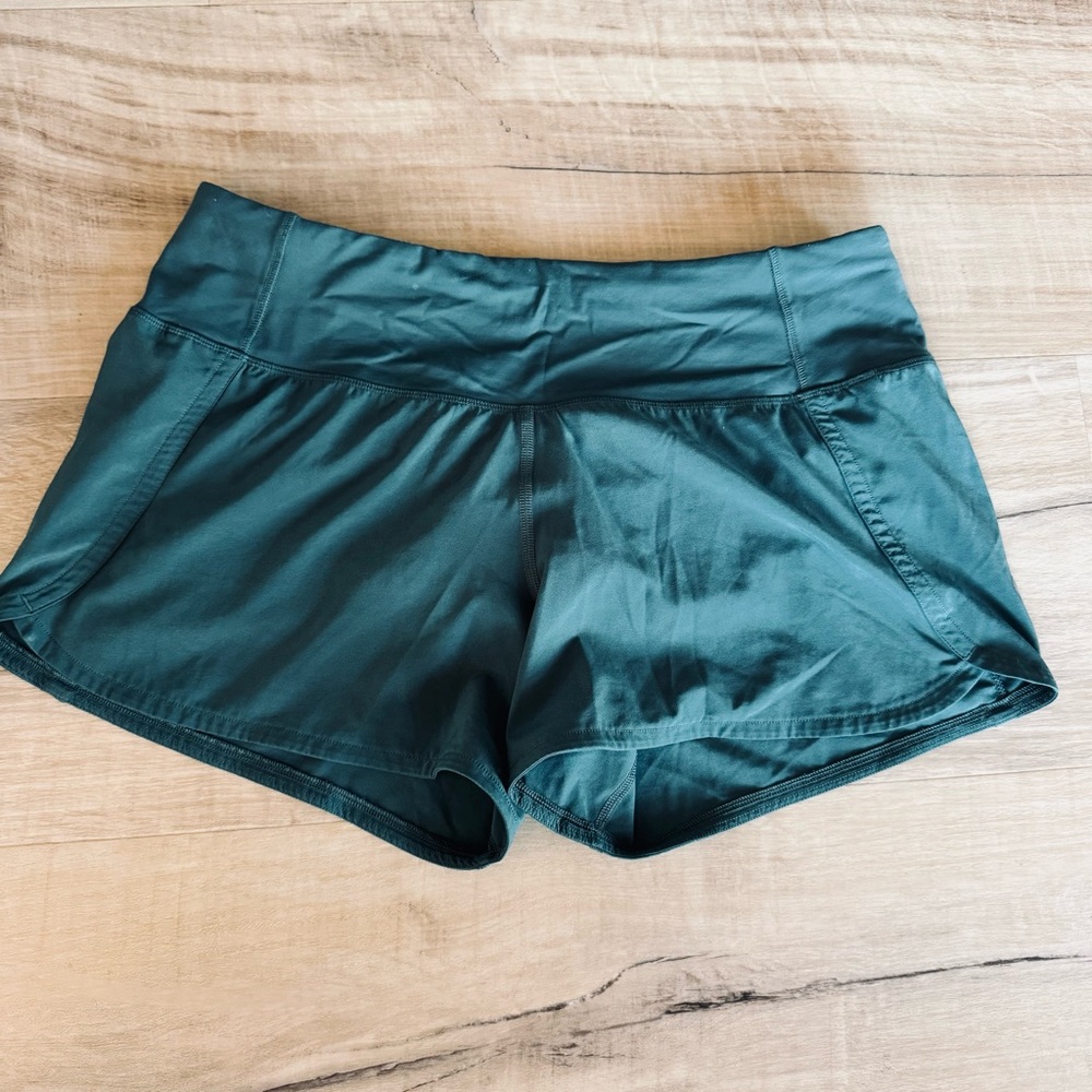 Lululemon Aquatic Green Speed Up  Shorts - Picture 3 of 9